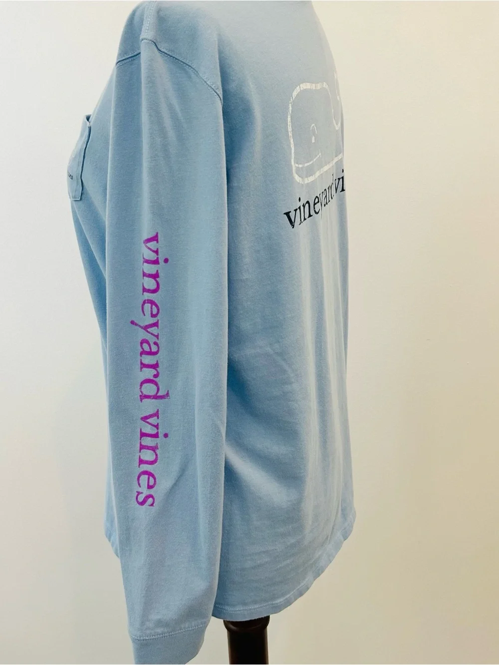Girls Vineyard Vines Light Blue Long Sleeve Pocket Tee XL (16)